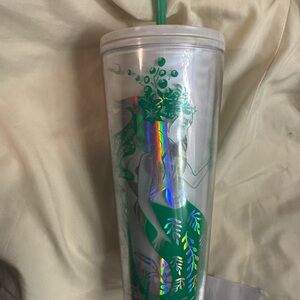 Starbucks Green and Silver Tumbler